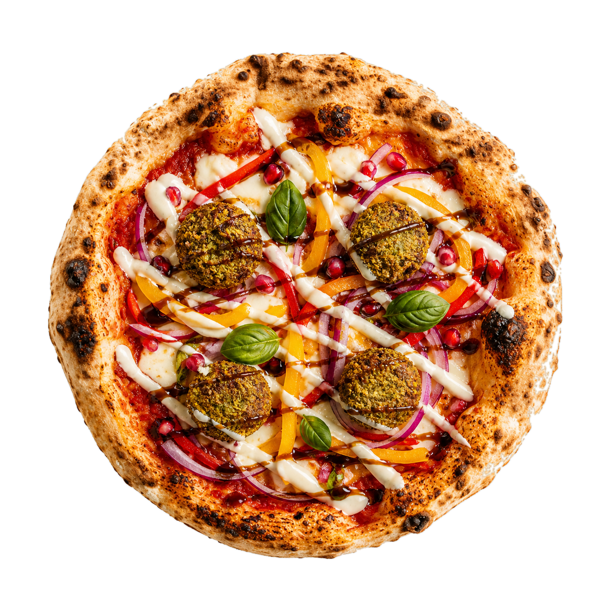 Falafel Mediterranean Pizza pizza